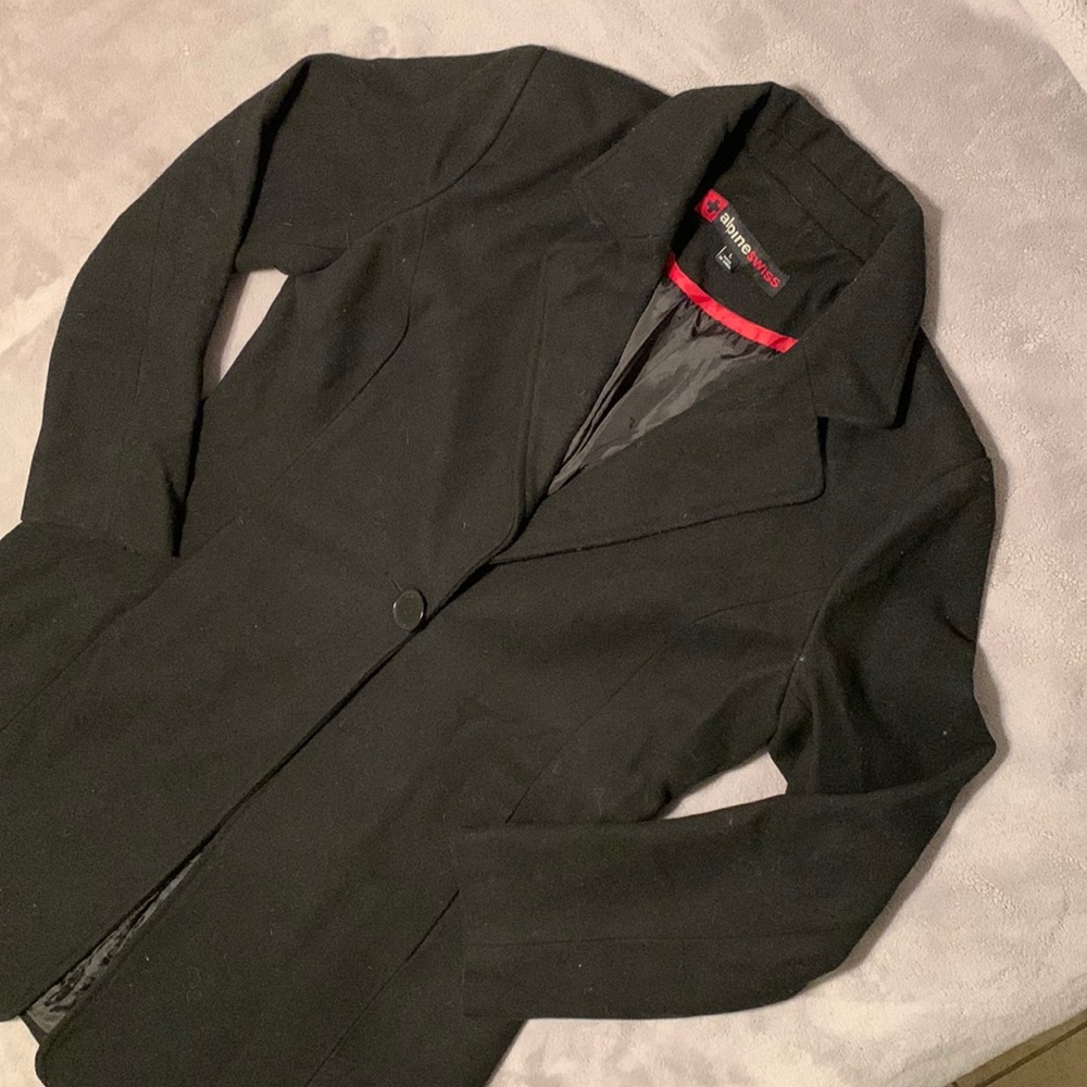 Long Black Wool Peacoat